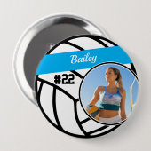 Volleyball Pin Name Jersey Number Photo Button 缶バッジ (正面&裏面)