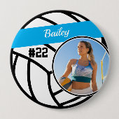 Volleyball Pin Name Jersey Number Photo Button 缶バッジ (正面)