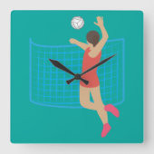 Volleyball Player スクエア壁時計 (正面)