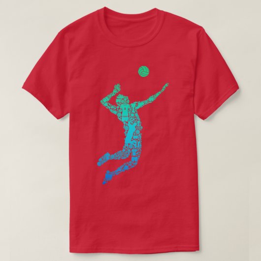 Volleyball Player Boys Men Youth Tシャツ (デザイン正面)
