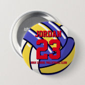 Volleyball Player Number School Sports Team Pin 缶バッジ (正面&裏面)