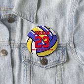 Volleyball Player Number School Sports Team Pin 缶バッジ (インサイチュ)