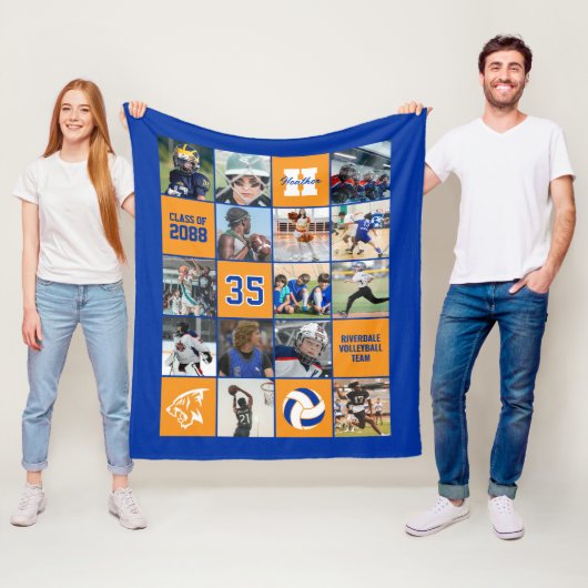 Volleyball Player Senior Night Gift Custom Color フリースブランケット (インサイチュ)