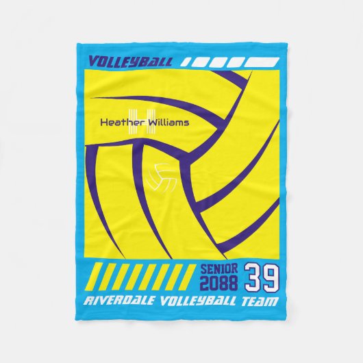 Volleyball Player Senior Night Gift Futuristic フリースブランケット (正面)