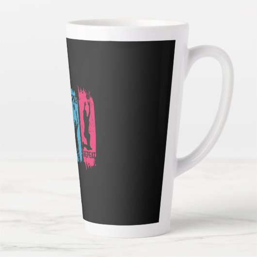 Volleyball Player | Set Spike Repeat カフェラテマグ (右)
