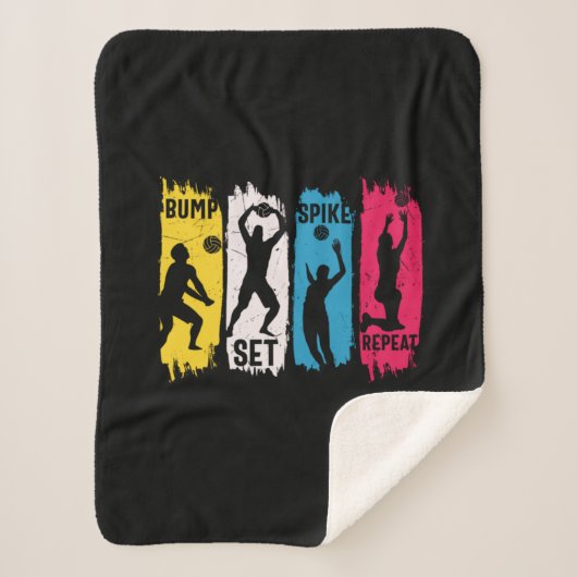 Volleyball Player | Set Spike Repeat シェルパブランケット (正面)