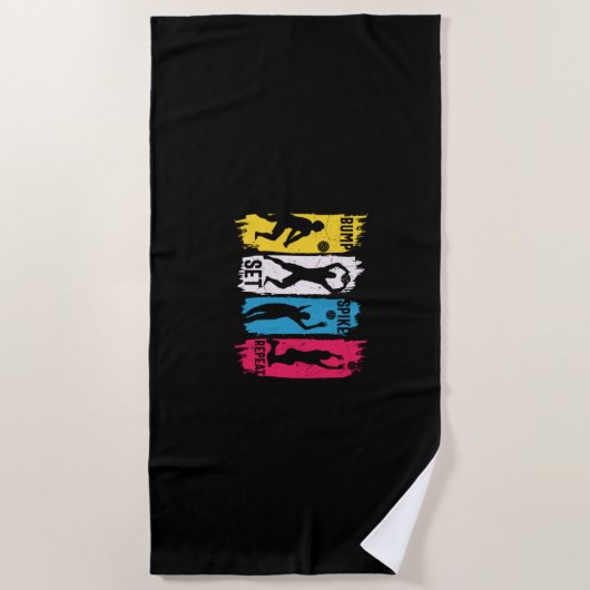 Volleyball Player | Set Spike Repeat ビーチタオル (正面)