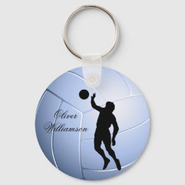 Volleyball Player Silhouette and Ball personalize キーホルダー