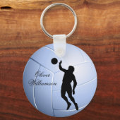Volleyball Player Silhouette and Ball personalize キーホルダー (正面)