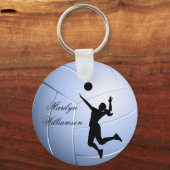 Volleyball Player Silhouette and Ball personalize キーホルダー (裏面)