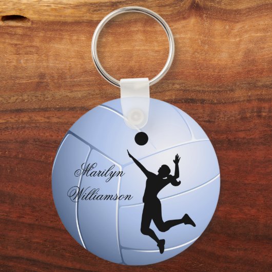 Volleyball Player Silhouette and Ball personalize キーホルダー (裏面)