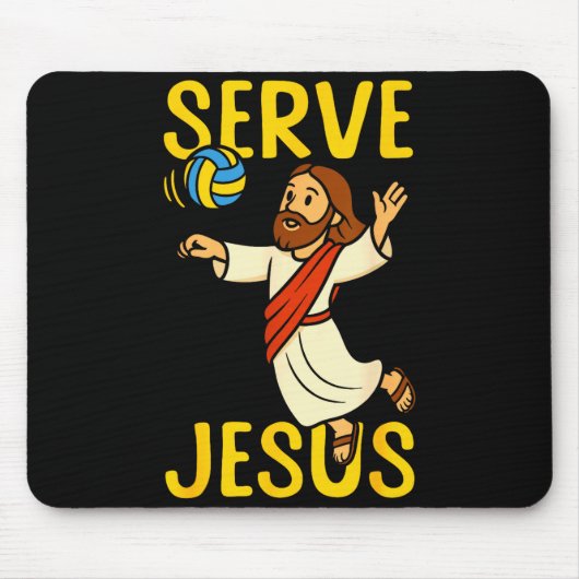 Volleyball Player Team Jesus Serve Jesus  マウスパッド (正面)
