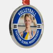 Volleyball Player Team Sports High School Senior メタルオーナメント (右)