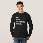 Volleyball Png Eat Sleep Sports Repeat For Men Wom Tシャツ (正面フル)