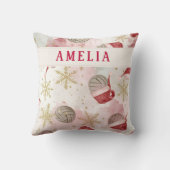 Volleyball Santa Hat Name Christmas   クッション (裏面)