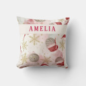 Volleyball Santa Hat Name Christmas   クッション (正面)