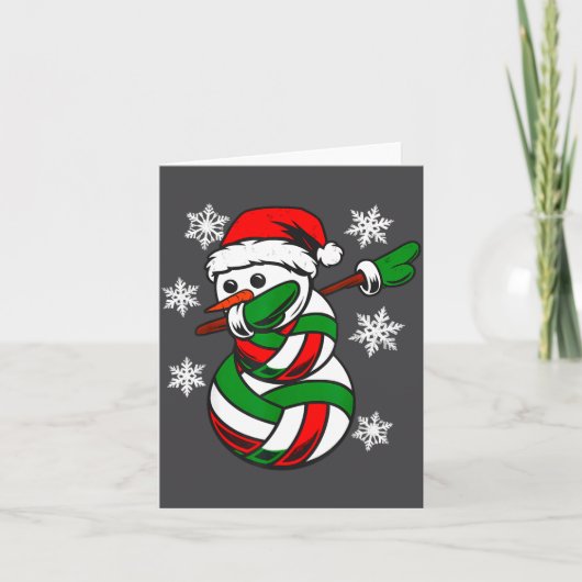 Volleyball Santa Hat Snowman Xmas Funny Volleyball カード (正面)