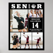 Volleyball Senior Graduation 5 Photo Collage ポスター (正面)