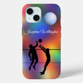 Volleyball Silhouette Players and Ball personalize Case-Mate iPhoneケース (裏面)