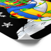 Volleyball Snowman Christmas Tree Lights Xma T Shi ポスター (角)