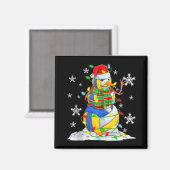 Volleyball Snowman Christmas Tree Lights Xma T Shi マグネット (正面/裏面)