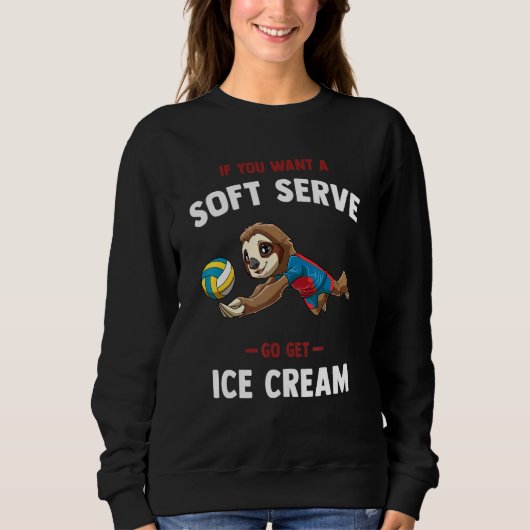 Volleyball Soft Serve     Sloth Volleyball スウェットシャツ (正面)
