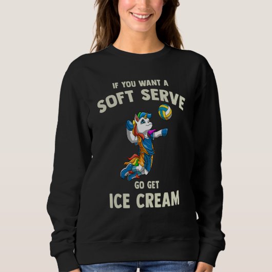 Volleyball Soft Serve   Unicorn Volleyball 1 スウェットシャツ (正面)
