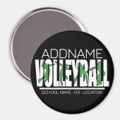 Volleyball Team Player ADD NAME School Top Athlete マグネット (正面/裏面)