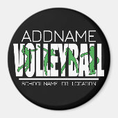 Volleyball Team Player ADD NAME School Top Athlete マグネット (正面)