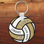 Volleyball Team Player Gold Glitter キーホルダー (正面)