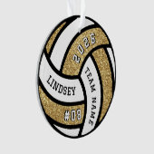 Volleyball Team Player Gold Glitter Christmas オーナメント (正面)