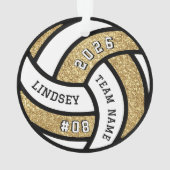Volleyball Team Player Gold Glitter Christmas オーナメント (裏面)