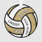 Volleyball Team Player Gold Glitter Christmas オーナメント (正面)