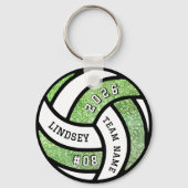 Volleyball Team Player Green Glitter キーホルダー (裏面)
