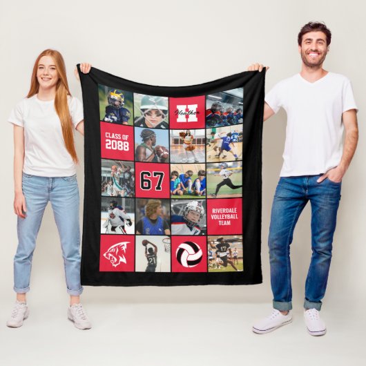 Volleyball Team Senior Night Gift Custom Color フリースブランケット (インサイチュ)