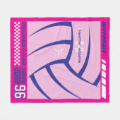 Volleyball Team Senior Night Gift Futuristic Y2K フリースブランケット (正面(横))