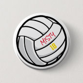 Volleyball Team Spirit Player Name Number  缶バッジ (正面)