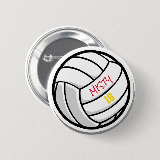 Volleyball Team Spirit Player Name Number  缶バッジ (正面&裏面)