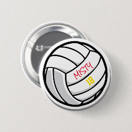 Volleyball Team Spirit Player Name Number 缶バッジ