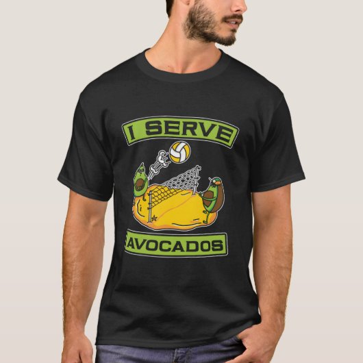 Volleyball Vball Beach Volleyball Avocado Tシャツ (正面)
