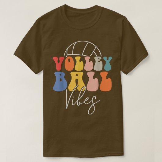 Volleyball Vibes Retro Hippie Volleyball Gift For  Tシャツ (デザイン正面)