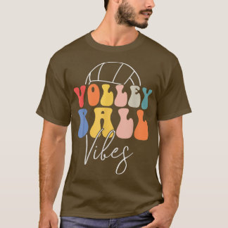 Volleyball Vibes Retro Hippie Volleyball Gift For Tシャツ