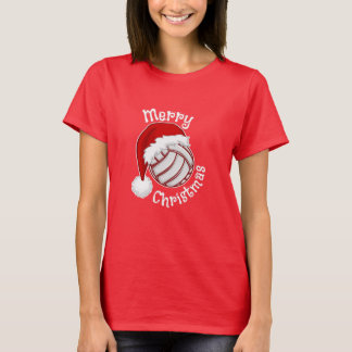 Volleyball with Santa hat Funny Christmas print Tシャツ