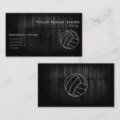 Volleyballl; クールな黒 名刺 (正面/裏面)