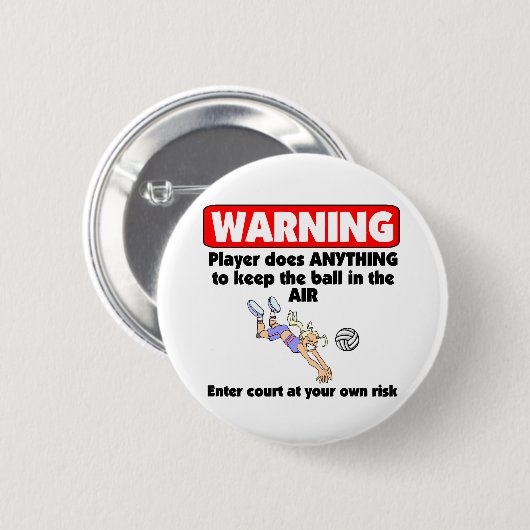 VolleyChickの警告 缶バッジ (正面&裏面)