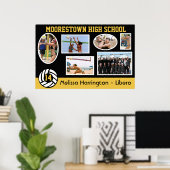 VolleyChickカスタムバレーボール写真フレームポスター ポスター (ホームオフィス)