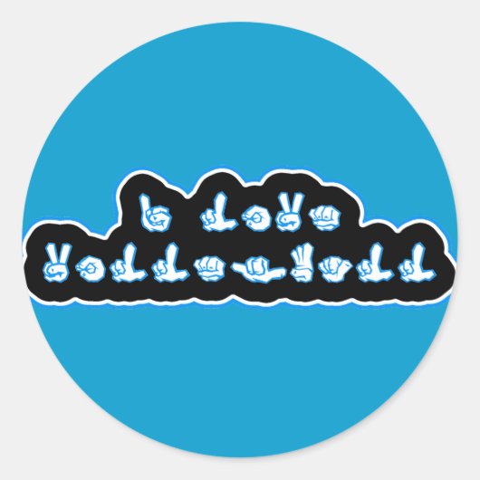 VolleyChick I Love Volleyball ASL ラウンドシール (正面)