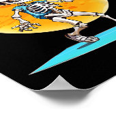 Volleyll Skeleton Scary Volleyll Player Halloween  ポスター (角)