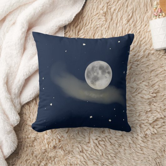 Vollmond am Sternenhimmel  クッション (ブランケット)