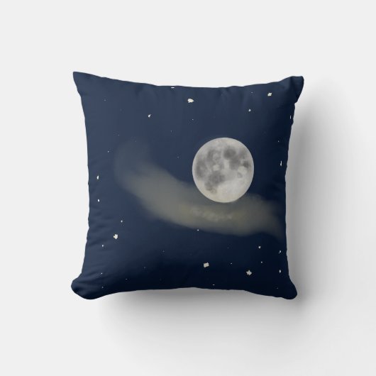 Vollmond am Sternenhimmel  クッション (正面)